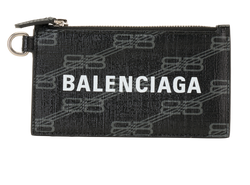 Balenciaga BB Monogram Card Case, Leather, Black, MII, B, 3*